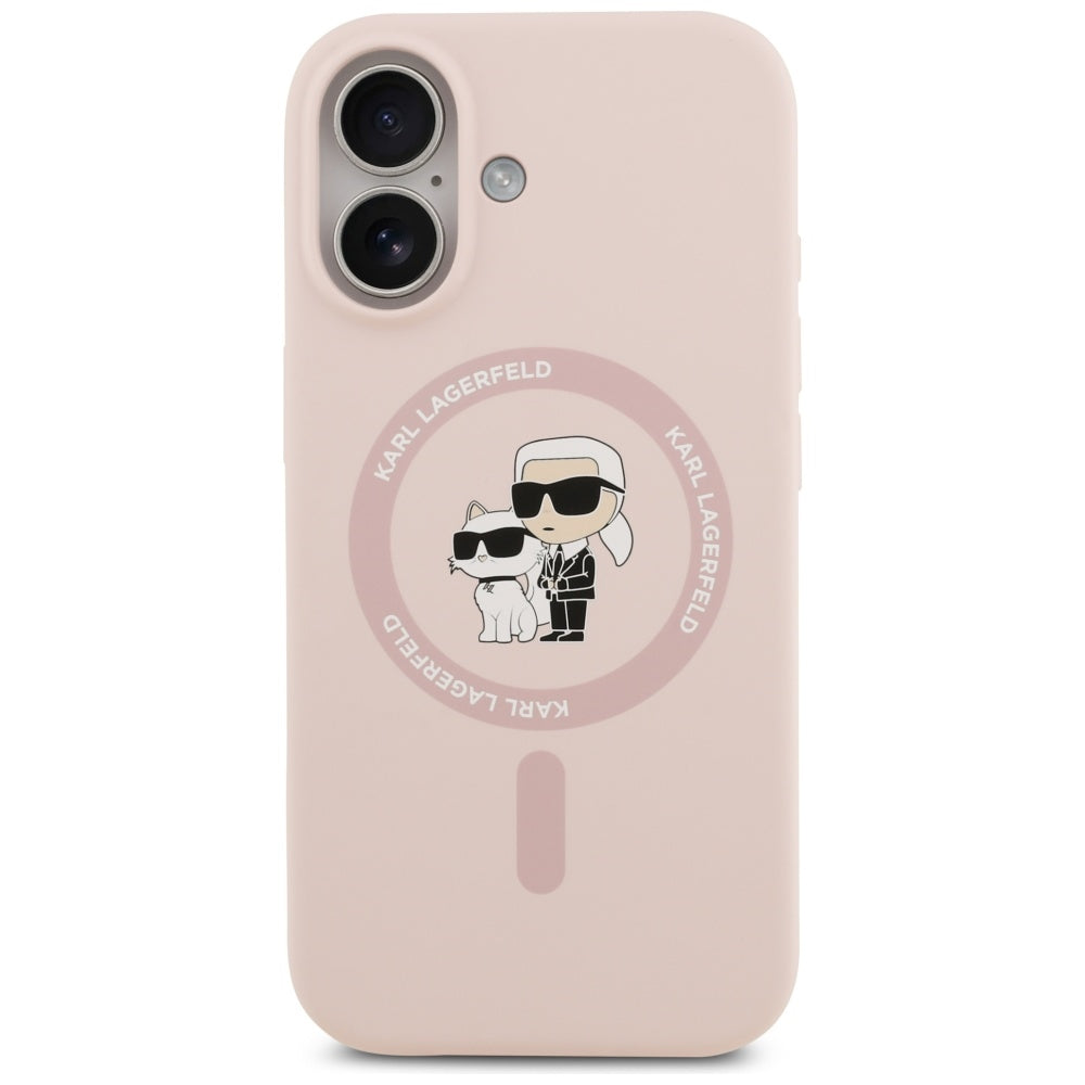 Futrola MagSafe za Apple iPhone 17, Karl Lagerfeld, Ring Karl & Choupette, Roze