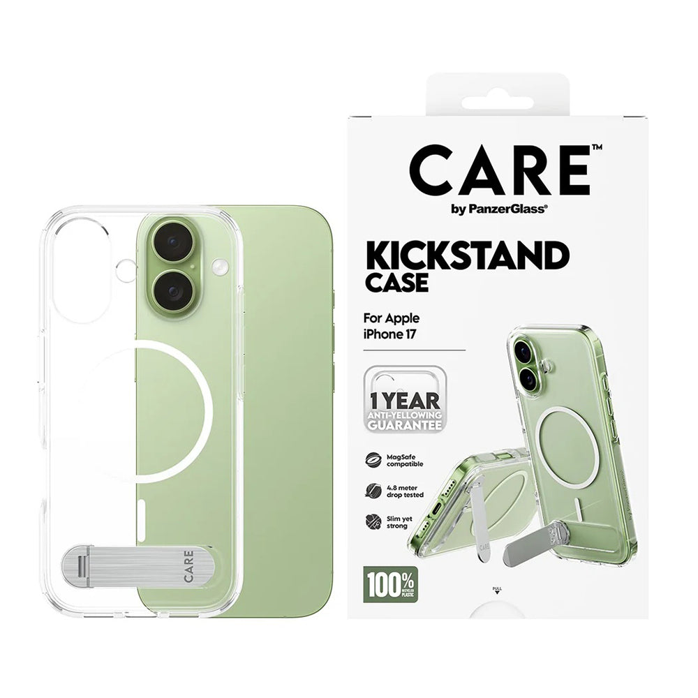 Futrola MagSafe za Apple iPhone 17, PanzerGlass, sa karakteristikom postolja, Transparentna