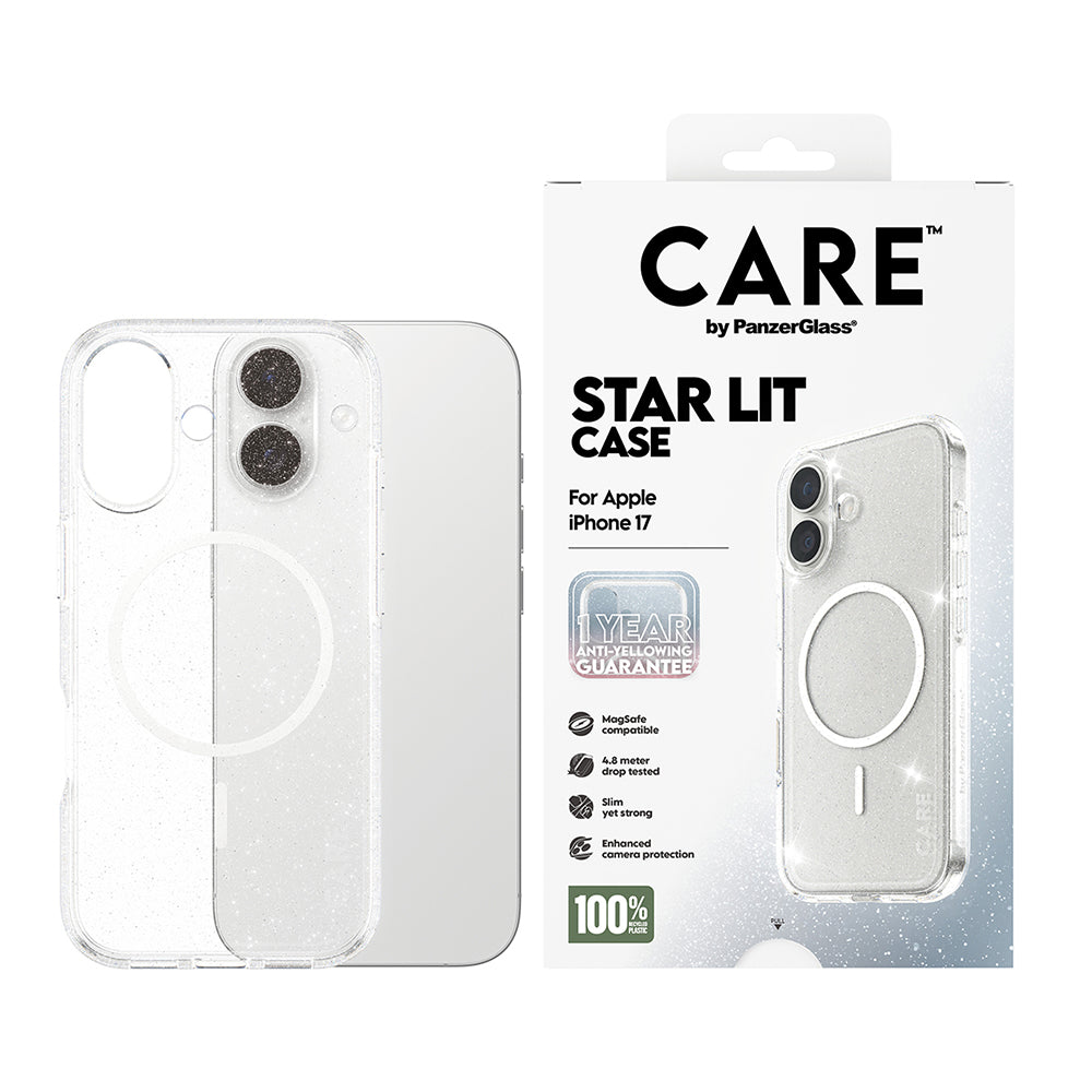 Futrola MagSafe za Apple iPhone 17, PanzerGlass, Care Urban Explorer Star Lit, Transparentna Bela