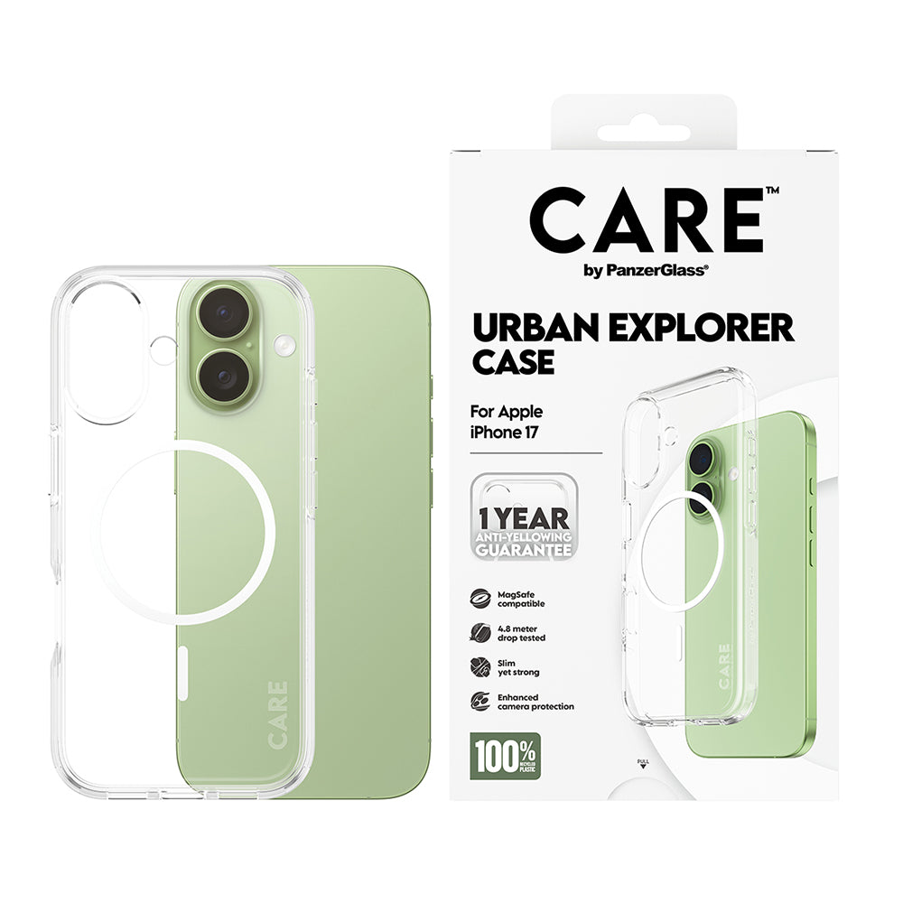Futrola MagSafe za Apple iPhone 17, PanzerGlass, Care Urban Explorer, Bela Transparentna