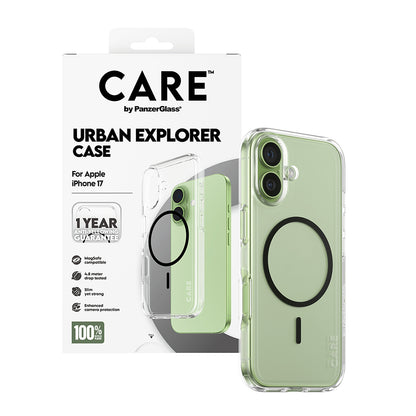 Futrola MagSafe za Apple iPhone 17, PanzerGlass, Care Urban Explorer, Crna Transparentna