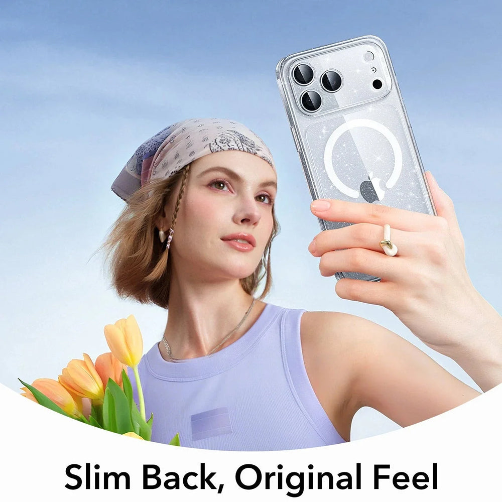 Futrola MagSafe za Apple iPhone 17 Pro, ESR, Classic Hybrid Shimmer, Transparentna