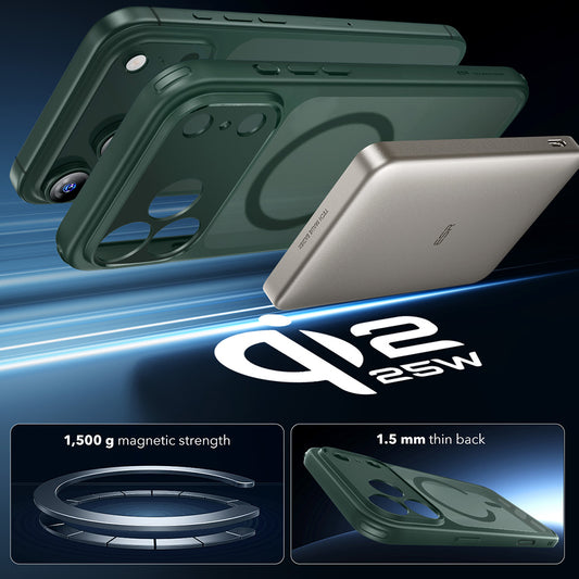 Husa MagSafe za Apple iPhone 17 Pro, ESR, Classic Hybrid, Zelena Saten