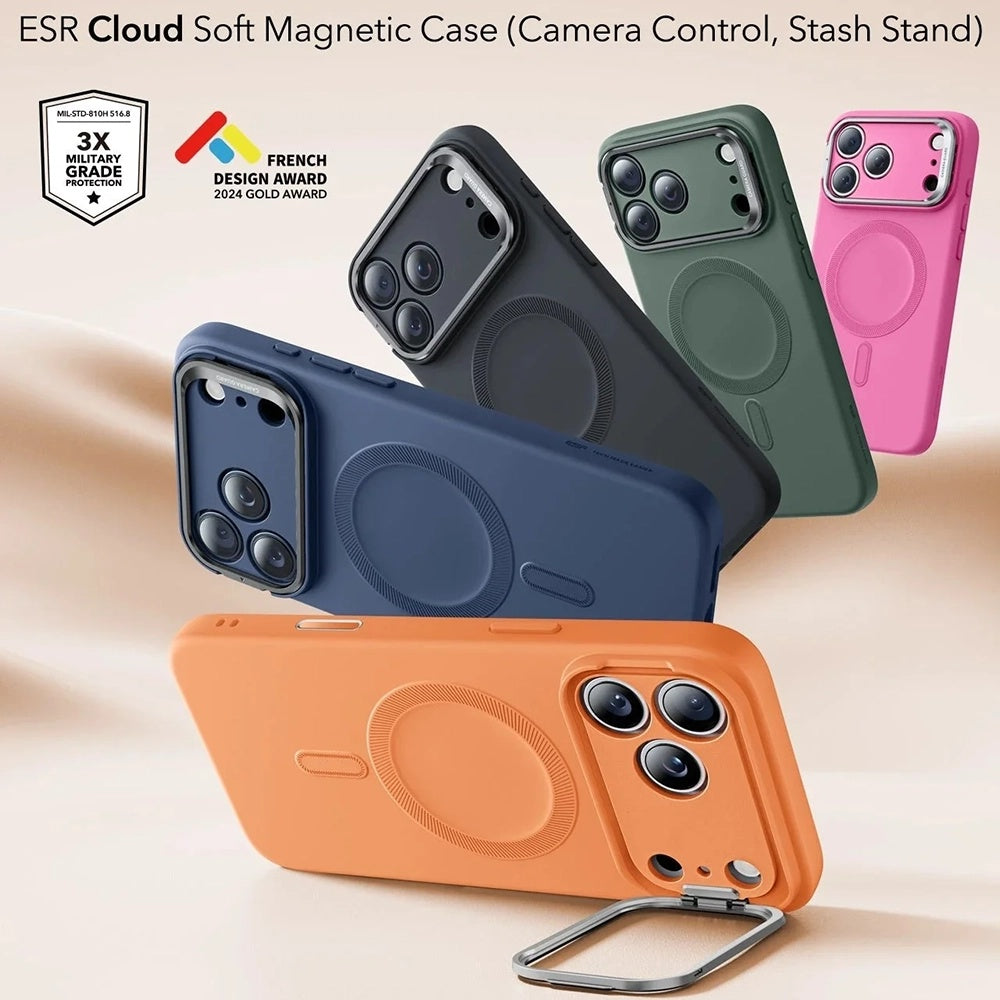 Futrola MagSafe za Apple iPhone 17 Pro, ESR, Cloud Soft Kickstand, Narandžasta