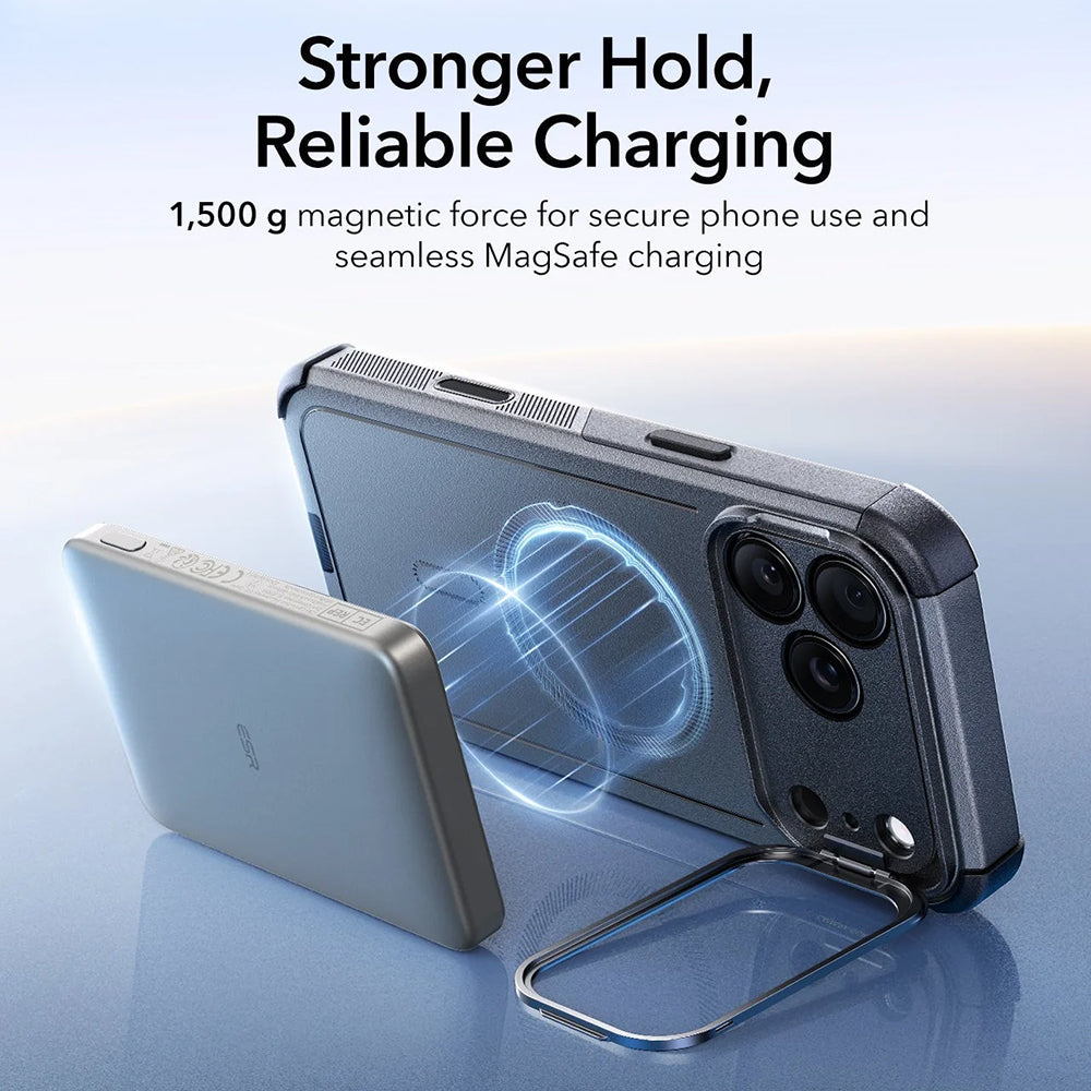 Futrola MagSafe za Apple iPhone 17 Pro, ESR, Cyber Armor Kickstand, Siva