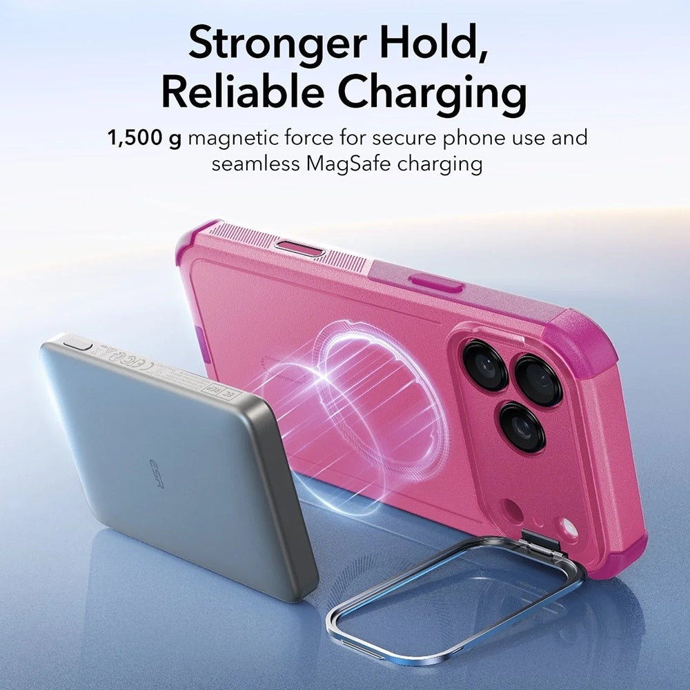 Futrola MagSafe za Apple iPhone 17 Pro, ESR, Cyber Armor Kickstand, Roze
