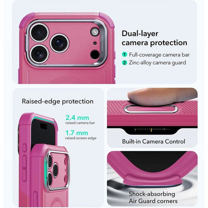 Futrola MagSafe za Apple iPhone 17 Pro, ESR, Cyber Armor Kickstand, Roze