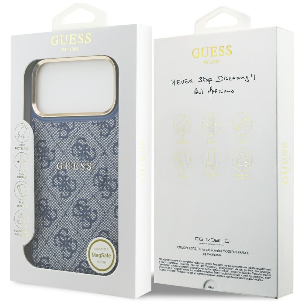 Futrola MagSafe za Apple iPhone 17 Pro, Guess, 4G Classic, Plava