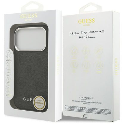 Futrola MagSafe za Apple iPhone 17 Pro, Guess, 4G Classic Logo, Crna
