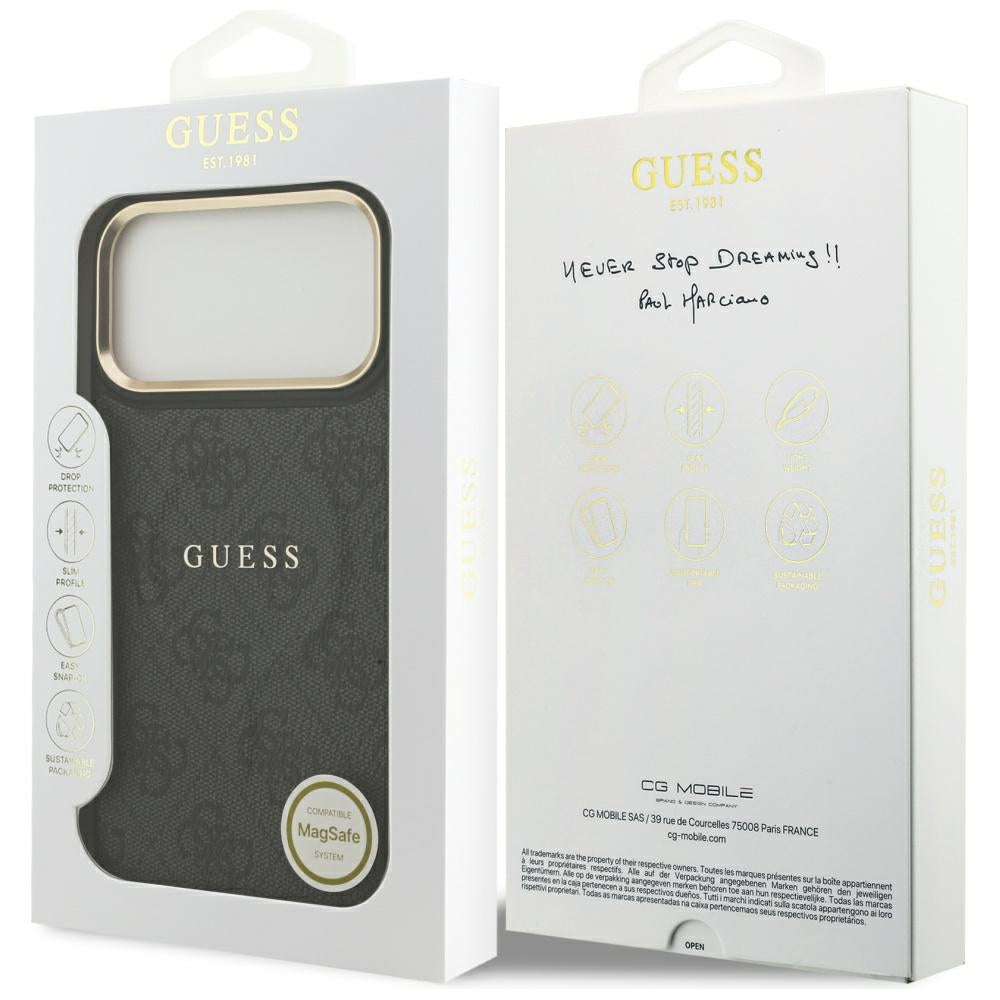 Futrola MagSafe za Apple iPhone 17 Pro, Guess, 4G Classic, Crna