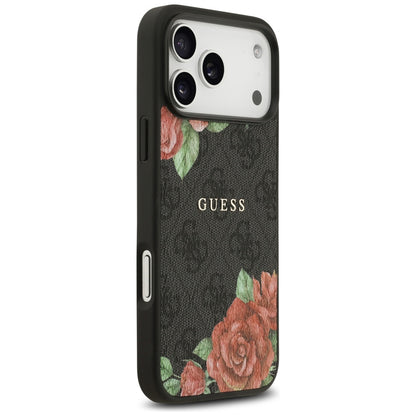 MagSafe futrola za Apple iPhone 17 Pro, Guess, 4G Flowers Print, Crna