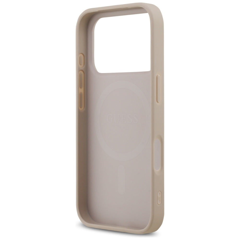 Futrola MagSafe za Apple iPhone 17 Pro, Guess, 4G Printed Stripes, Roze