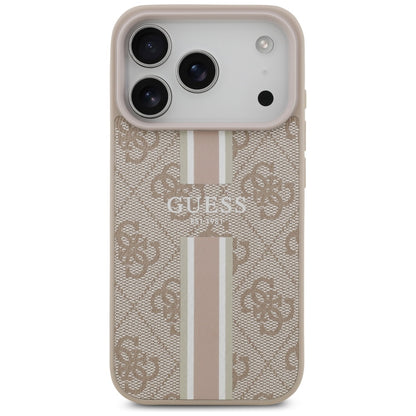 Futrola MagSafe za Apple iPhone 17 Pro, Guess, 4G Printed Stripes, Roze