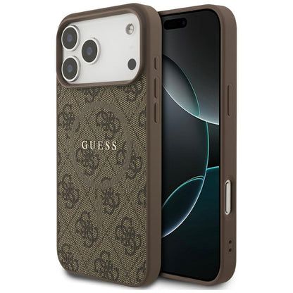 Futrola MagSafe za Apple iPhone 17 Pro, Guess, 4G Ring Classic Logo, Braon