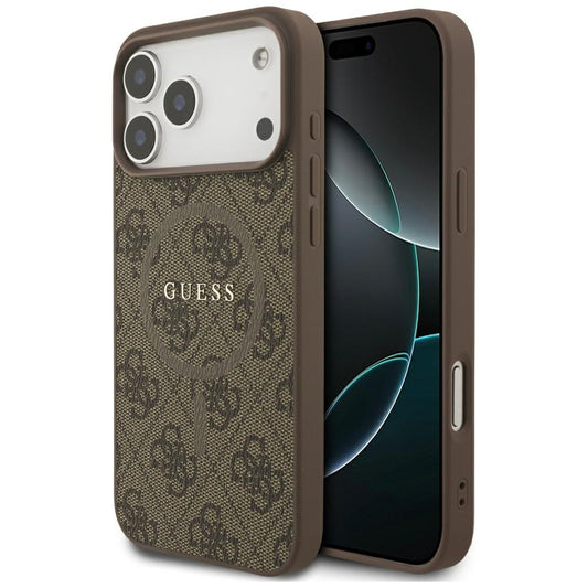 Futrola MagSafe za Apple iPhone 17 Pro, Guess, 4G Ring Classic Logo, Braon