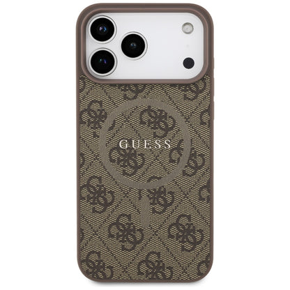 Futrola MagSafe za Apple iPhone 17 Pro, Guess, 4G Ring Classic Logo, Braon