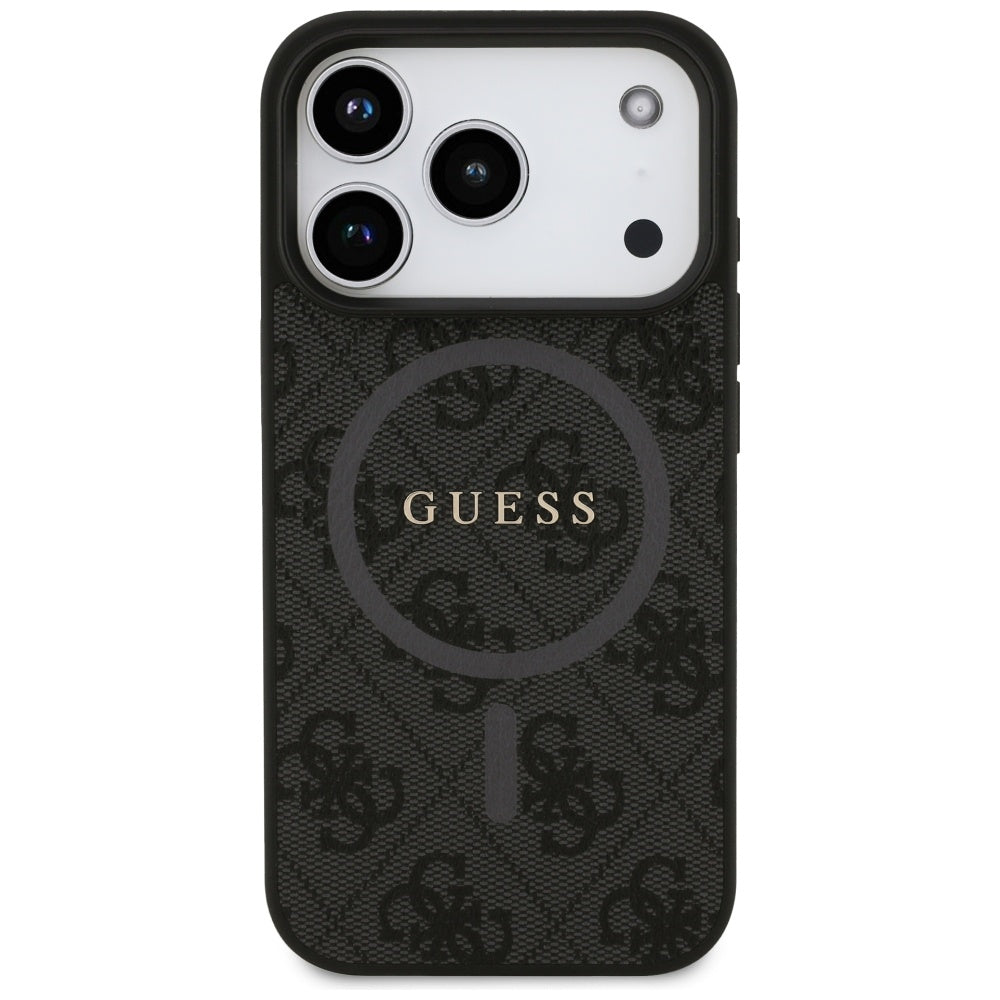 Futrola MagSafe za Apple iPhone 17 Pro, Guess, 4G Ring Classic Logo, Crna