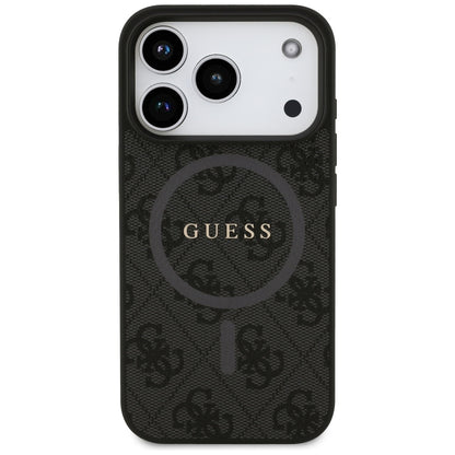 Futrola MagSafe za Apple iPhone 17 Pro, Guess, 4G Ring Classic Logo, Crna