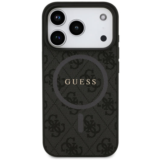 Futrola MagSafe za Apple iPhone 17 Pro, Guess, 4G Ring Classic Logo, Crna