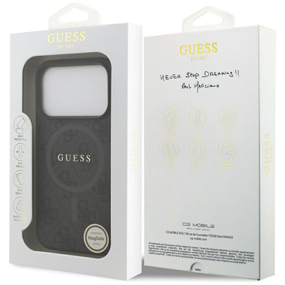 Futrola MagSafe za Apple iPhone 17 Pro, Guess, 4G Ring Classic Logo, Crna