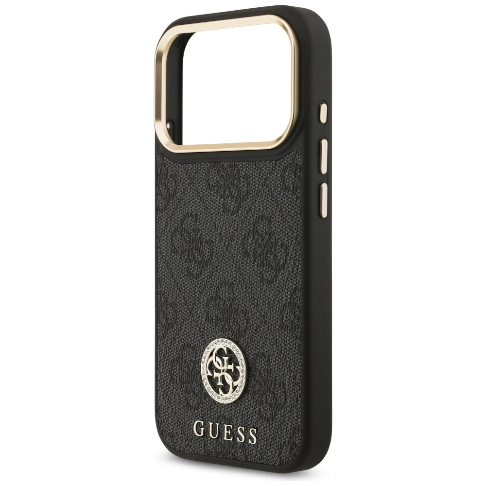 Husa MagSafe za Apple iPhone 17 Pro, Guess, 4G Strass Logo, Crna