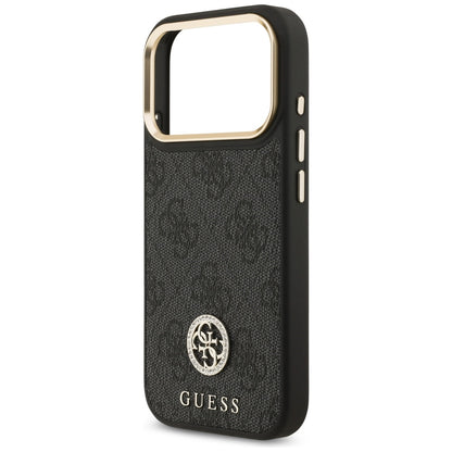 Husa MagSafe za Apple iPhone 17 Pro, Guess, 4G Strass Logo, Crna