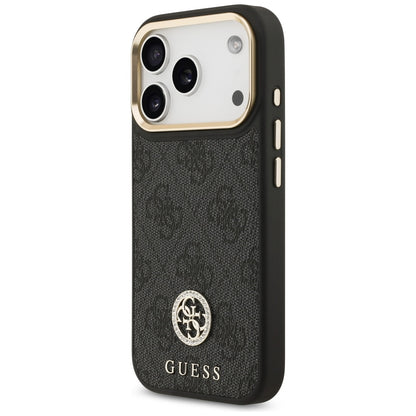Husa MagSafe za Apple iPhone 17 Pro, Guess, 4G Strass Logo, Crna