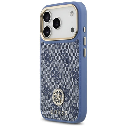 Husa MagSafe za Apple iPhone 17 Pro, Guess, 4G Strass Logo with Big Strap, Plava