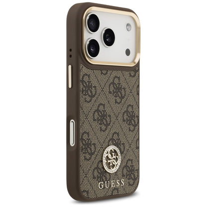Futrola MagSafe za Apple iPhone 17 Pro, Guess, 4G Strass Logo with Big Strap, Braon