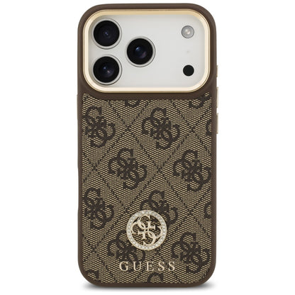 Futrola MagSafe za Apple iPhone 17 Pro, Guess, 4G Strass Logo with Big Strap, Braon