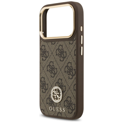 Futrola MagSafe za Apple iPhone 17 Pro, Guess, 4G Strass Logo with Big Strap, Braon