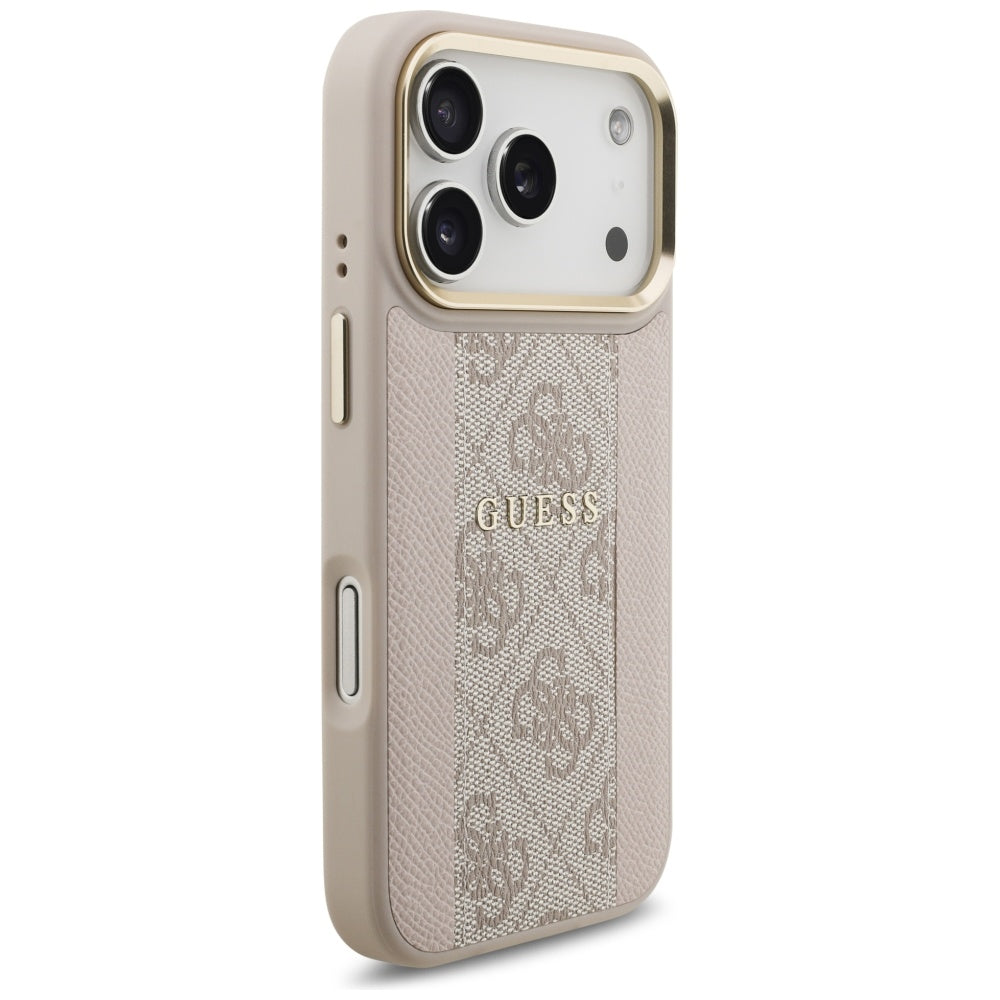 Husa MagSafe za Apple iPhone 17 Pro, Guess, 4G Stripe, Roze