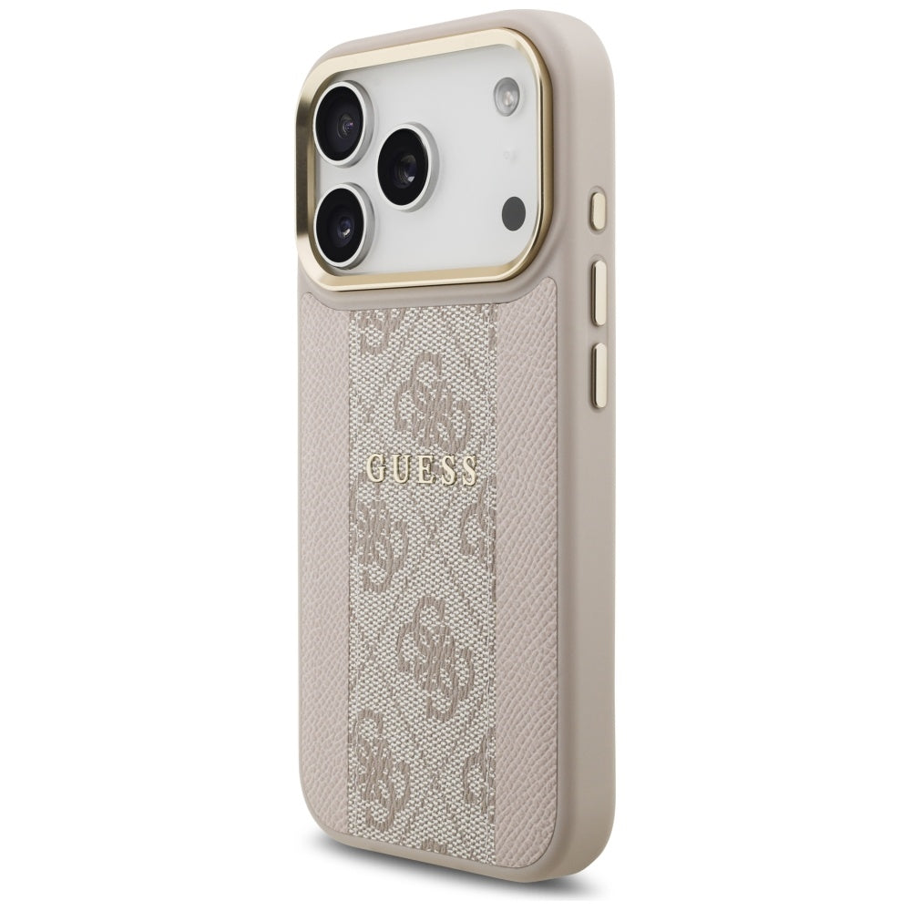 Husa MagSafe za Apple iPhone 17 Pro, Guess, 4G Stripe, Roze