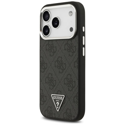 Husa MagSafe za Apple iPhone 17 Pro, Guess, 4G Triangle Logo, Crno Srebrna