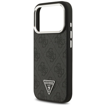 Husa MagSafe za Apple iPhone 17 Pro, Guess, 4G Triangle Logo, Crno Srebrna