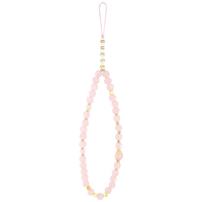 Futrola MagSafe za Apple iPhone 17 Pro, Guess, 4G Triangle Logo with Pearl Strap, Roze