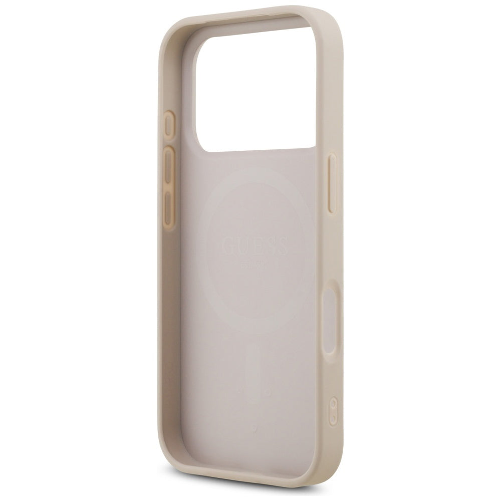 Futrola MagSafe za Apple iPhone 17 Pro, Guess, 4G Triangle Strass, Roze