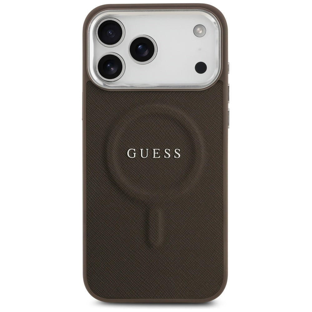Futrola MagSafe za Apple iPhone 17 Pro, Guess, Classic Logo, Braon