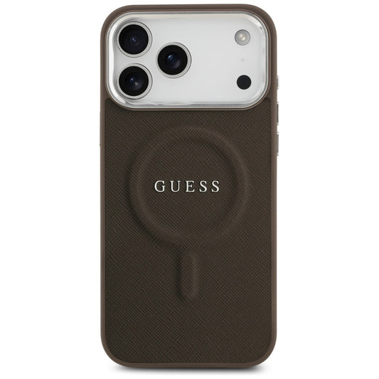 Futrola MagSafe za Apple iPhone 17 Pro, Guess, Classic Logo, Braon