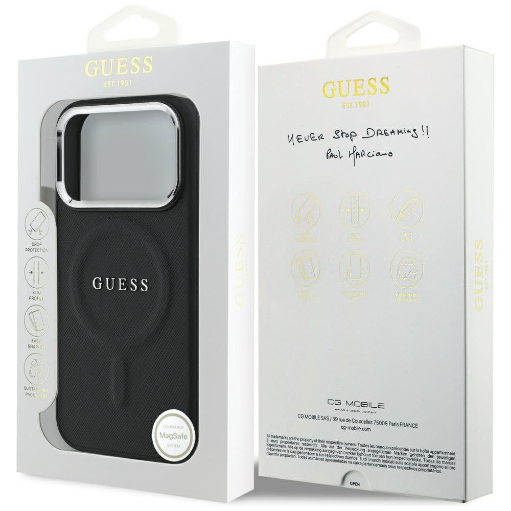 Futrola MagSafe za Apple iPhone 17 Pro, Guess, Classic Logo, Crna