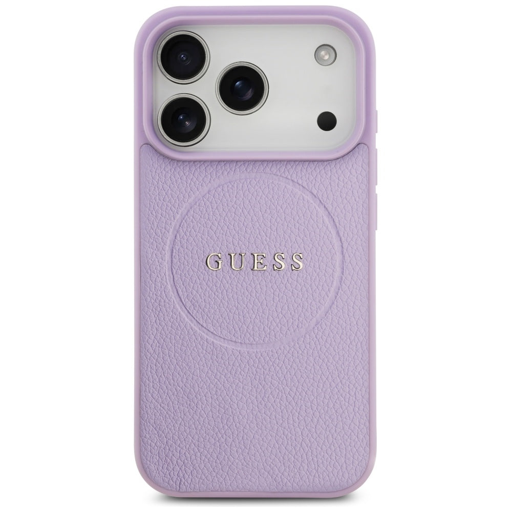 Futrola MagSafe za Apple iPhone 17 Pro, Guess, Grained Gold Ring, Roze
