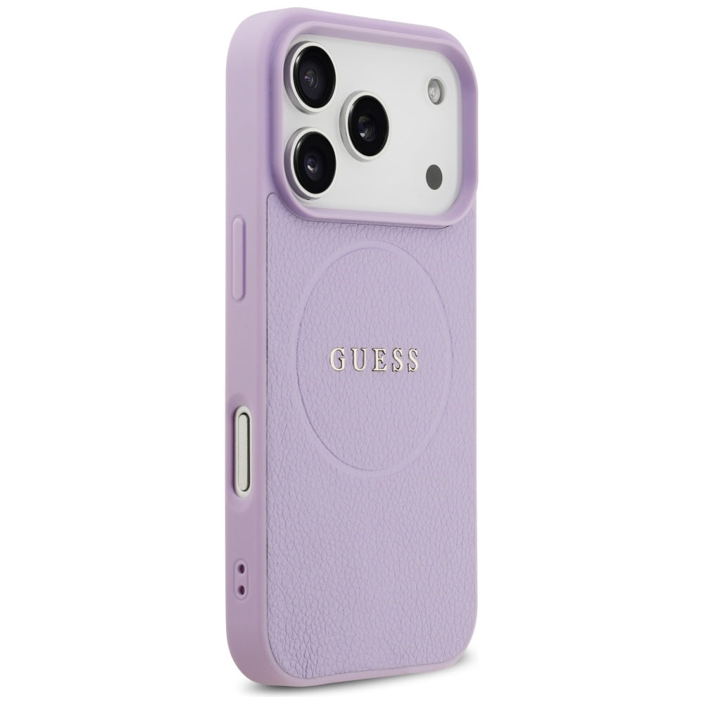 Futrola MagSafe za Apple iPhone 17 Pro, Guess, Grained Gold Ring, Roze