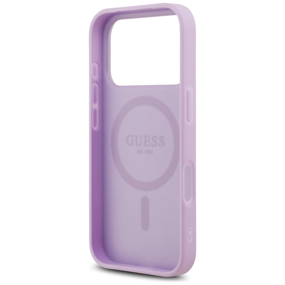 Futrola MagSafe za Apple iPhone 17 Pro, Guess, Grained Gold Ring, Roze