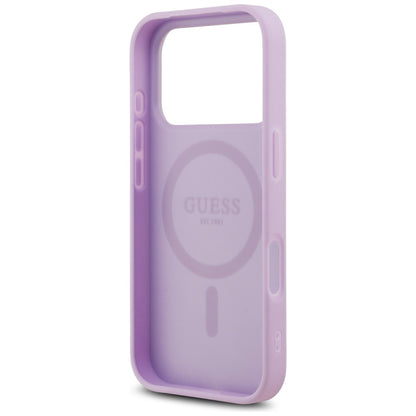 Futrola MagSafe za Apple iPhone 17 Pro, Guess, Grained Gold Ring, Roze