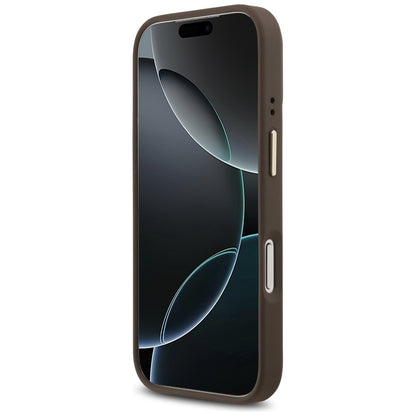 Futrola MagSafe za Apple iPhone 17 Pro, Guess, Grained Strass Logo, Braon