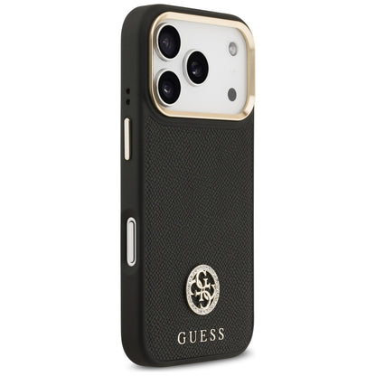 Husa MagSafe za Apple iPhone 17 Pro, Guess, Grained Strass Logo, Crna