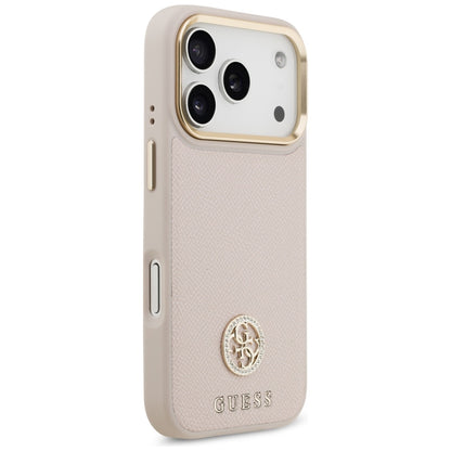 Husa MagSafe za Apple iPhone 17 Pro, Guess, Grained Strass Logo, Roze