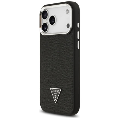 Futrola MagSafe za Apple iPhone 17 Pro, Guess, Grained Triangle Logo, Crna