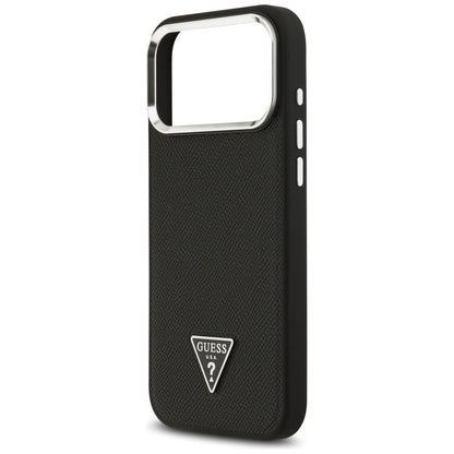 Futrola MagSafe za Apple iPhone 17 Pro, Guess, Grained Triangle Logo, Crna