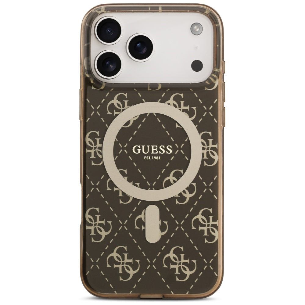 Futrola MagSafe za Apple iPhone 17 Pro, Guess, IML 4G Background, Braon